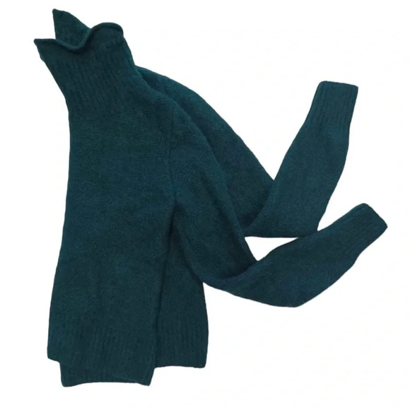 COS Alpaca Wool & Yak Fur Green Turtleneck Size  Small - Picture 4 of 9